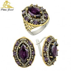 Gümüş Otantik Taşlı Set